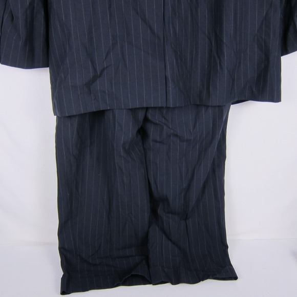 Brooks Brothers Suit Mens 43L Navy BrooksEase Wool 2 Button Two Piece Set Stripe - Picture 10 of 16